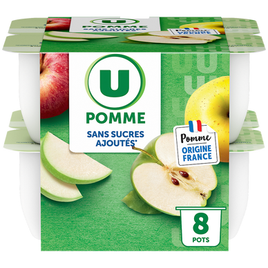 Purée de pommes sans sucres ajoutés  8 pots de 100g