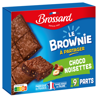 Brownie à partager chocolat noisette BROSSARD, paquet de 285g