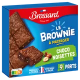 Brownie à partager chocolat noisette BROSSARD, paquet de 285g