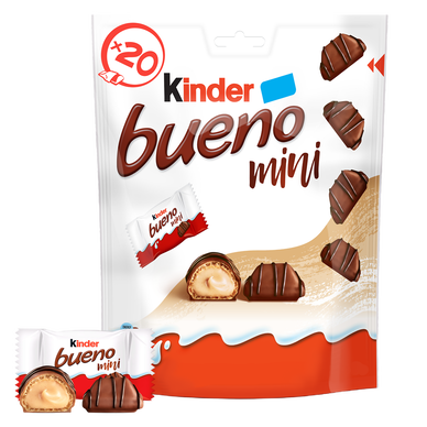 Barre chocolat KINDER BUENO mini, sachet de 20 pièces, 108g