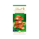 Chocolat au lait les grandes pralines noisettes LINDT, Tablette de 225g