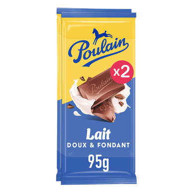 Chocolat au lait doux et fondant POULAIN - 2x95g