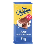 Chocolat au lait doux et fondant POULAIN - 2x95g