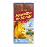 Chocolat lait noisettes amandes pilées MERVEILLES DU MONDE 100g