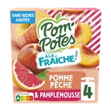 POM'POTES à la fraiche pomme pêche pamplemousse, 4x90g, 360g
