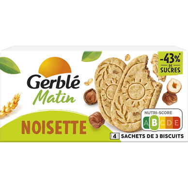 Biscuits matin noisette GERBLE, paquet 200g
