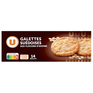 Biscuits Galettes suédoises aux flocons d'avoine nature 14 Biscuits Galettes - 100g