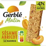 Barres matin sésame abricot GERBLE, paquet 120g