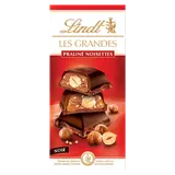 Chocolat noir fourré aux praliné amandes, noisettes entières, et aux éclats d'amandes LINDT, 225g