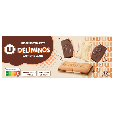 Biscuits avec tablette chocolat au lait et blanc - 150g