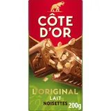 Chocolat au lait aux éclats de noisettes COTE D'OR - Tablette de 200g