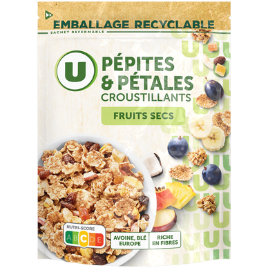 Céréales Pépites et pétales aux fruits secs  sachet de 400g