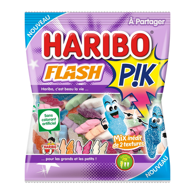 Confiserie gélifiée acidifiée flash pik HARIBO, sachet 180g