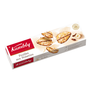 Biscuits fins croustillants aux noisettes et au chocolat au lait Suisse KAMBLY, 90g