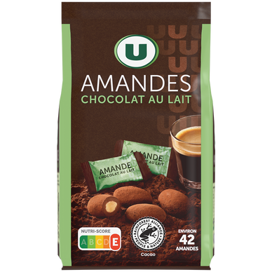 Amandes chocolatées  paquet de 125g