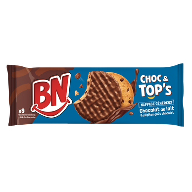Biscuits chocolat & tops nappage + pépites chocolat au lait BN - 150g