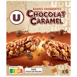 Barres croustilllantes au caramel et chocolat  6 unités, 126g