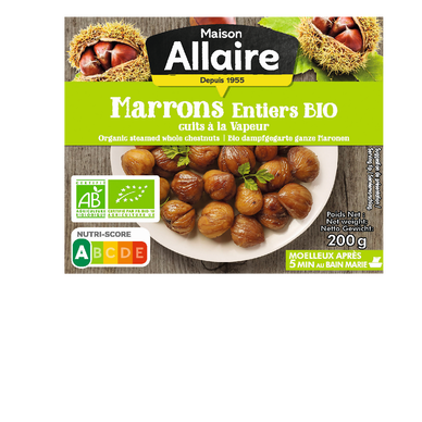 Marron entier cuit BIO, MAISON ALLAIRE, etui 200g