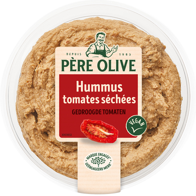 Houmous tomate séchée, PERE OLIVE, barquette, 175g