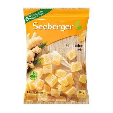 Gingembre en morceaux, Seeberger, sachet 200g