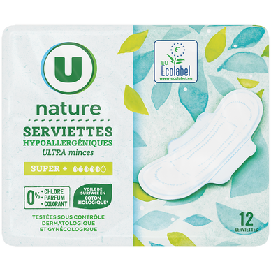 Serviettes hygiéniques ultra minces super + x12