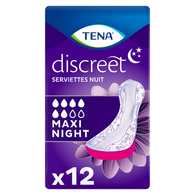 Serviettes pour incontinence Silky Softness maxi night TENA LADY, x12