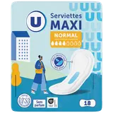 Serviettes hygiéniques maxi normal pliées  x18