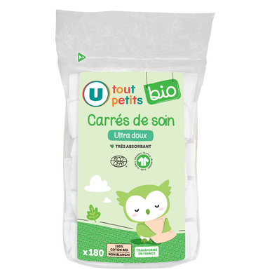 Coton maxi rectangles U TOUT PETIT bio non blanchis x180