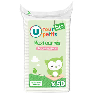 Coton Maxi carré U TOUT PETITS BIO x50 NBL