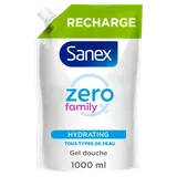 Gel douche SANEX essentiel Zéro famille - recharge doypack 1L