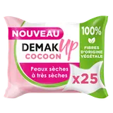 Lingettes démaquillantes pour peaux sèches et sensibles DEMAK'UP, x25