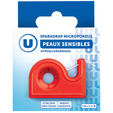 Sparadrap microporeux peaux sensibles U 5m x2,5cm