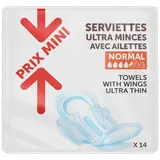 Serviettes hygiéniques ultra minces avec ailettes PRIX MINI - x14
