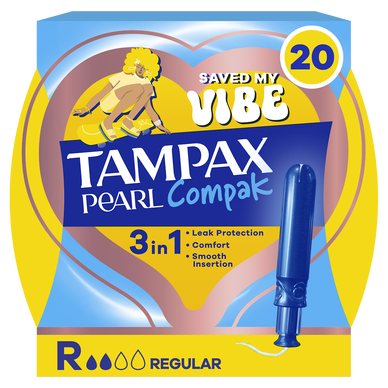 Tampons Avec Applicateur TAMPAX Pearl Compak Régulier x20
