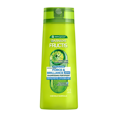 Shampoing 2en1 force & brillance pamplemousse FRUCTIS GARNIER - flacon300ml