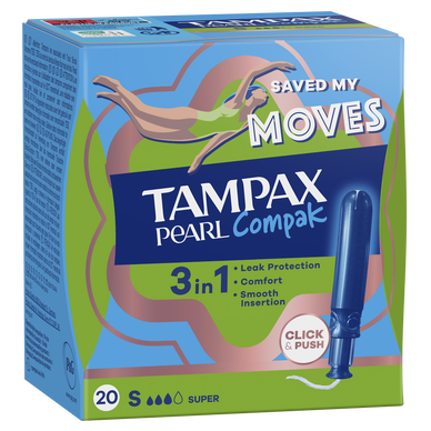 Tampons Avec Applicateur TAMPAX Pearl Compak Super x20