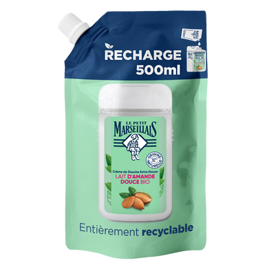 Crème douche LE PETIT MARSEILLAIS Lait d'amande douce bio doypack 500ml