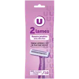 Rasoirs jetables femme 2 lames tête fixe x10