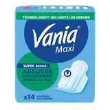 Serviettes hygiéniques maxi confort super plus VANIA, x14