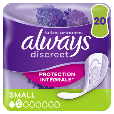 Serviettes pour fuites urinaires ALWAYS DISCREET Petit X20