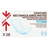 Couches incontinence pour adulte rectangulaires PRIX MINI - x28