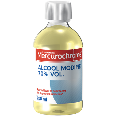 Alcool à 70° modifié MERCUROCHROME, flacon 200ml
