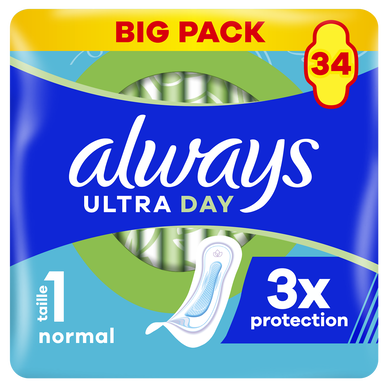 Serviettes hygiéniques ultra long taille 1 ALWAYS x34