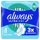 Serviettes hygiéniques ultra normal taille 1 avec ailettes ALWAYS x14
