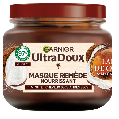 Masque remède nourrissant lait de coco macadamia ULTRA DOUX - pot 340ml