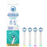 Têtes de brosse à dents Universelles classique x4