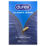 Préservatifs DUREX classic jeans confort et confiance X20
