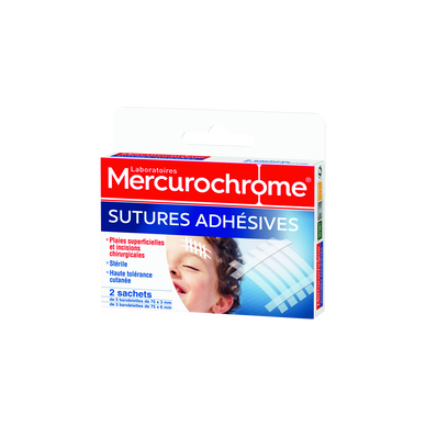 Pansements sutures adhésives MERCUROCHROME 16 unités