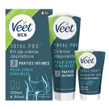 Crème Dépilatoire Total Pro Zones Intimes Peaux Sensibles - VEET MEN -150ml