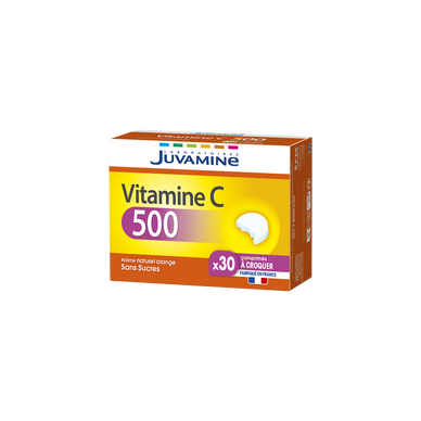 Vitamines C 500 sans sucres JUVAMINE, 30 comprimés à croquer